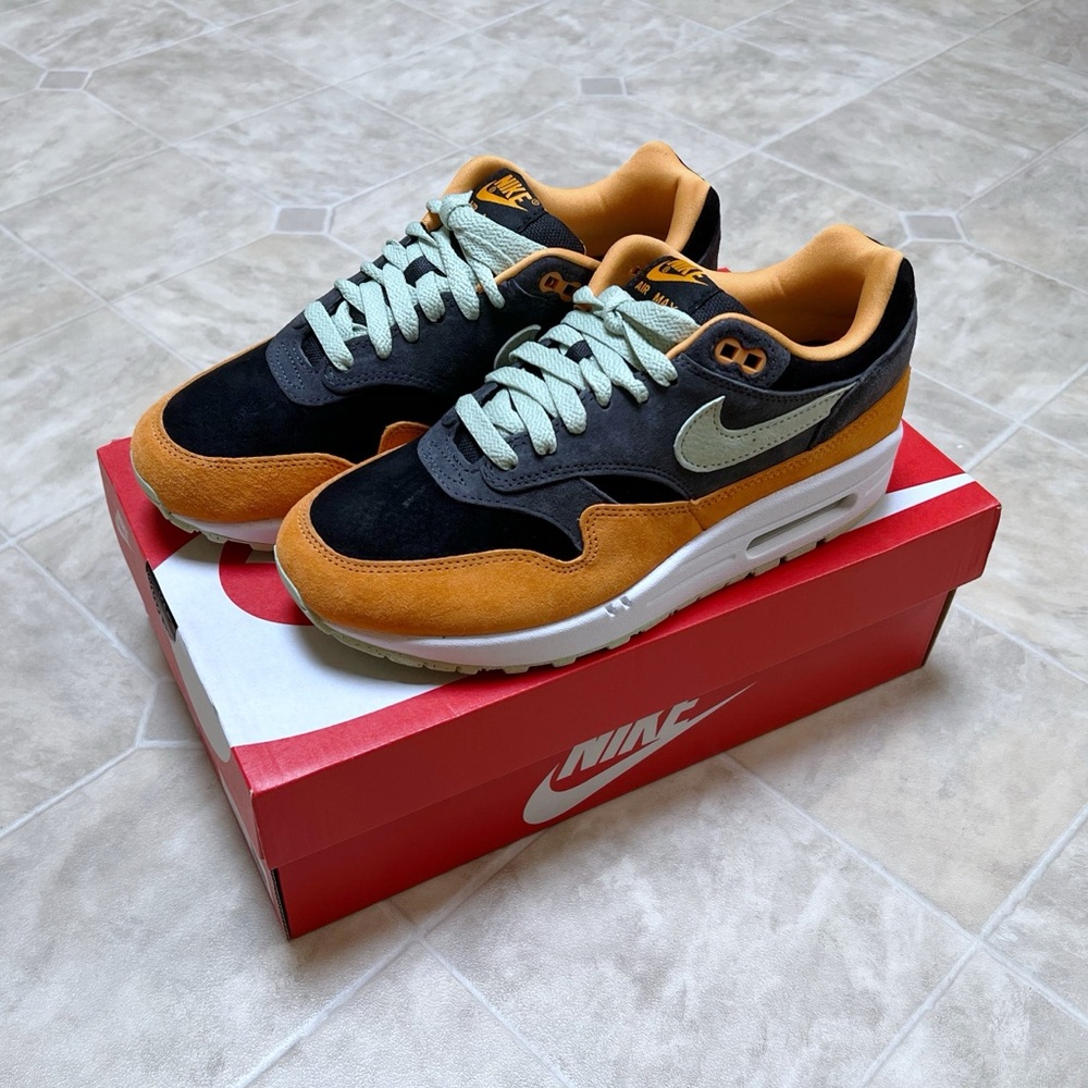 🆕 Auth Men’s Nike Air Max One PRM Ugly Duckling Sneakers in Mint Orange Black